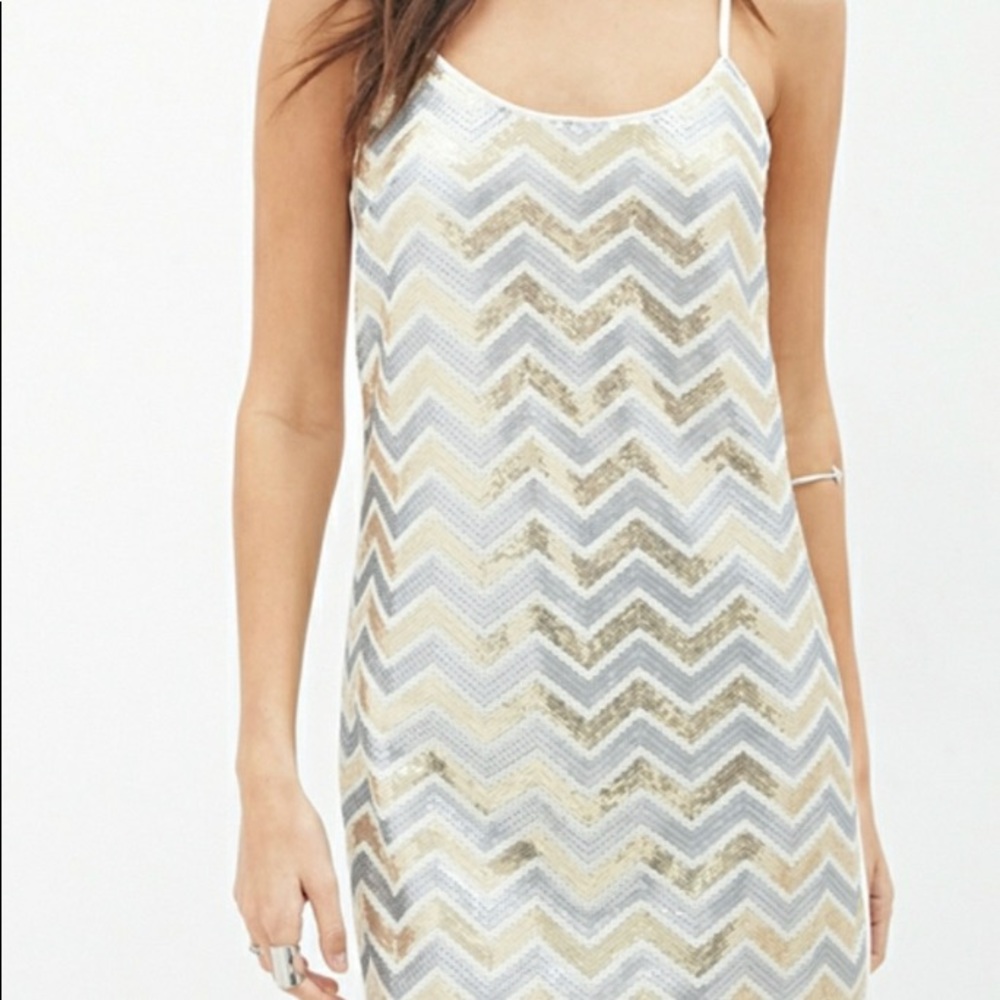 Silver and Gold Sequin Dress